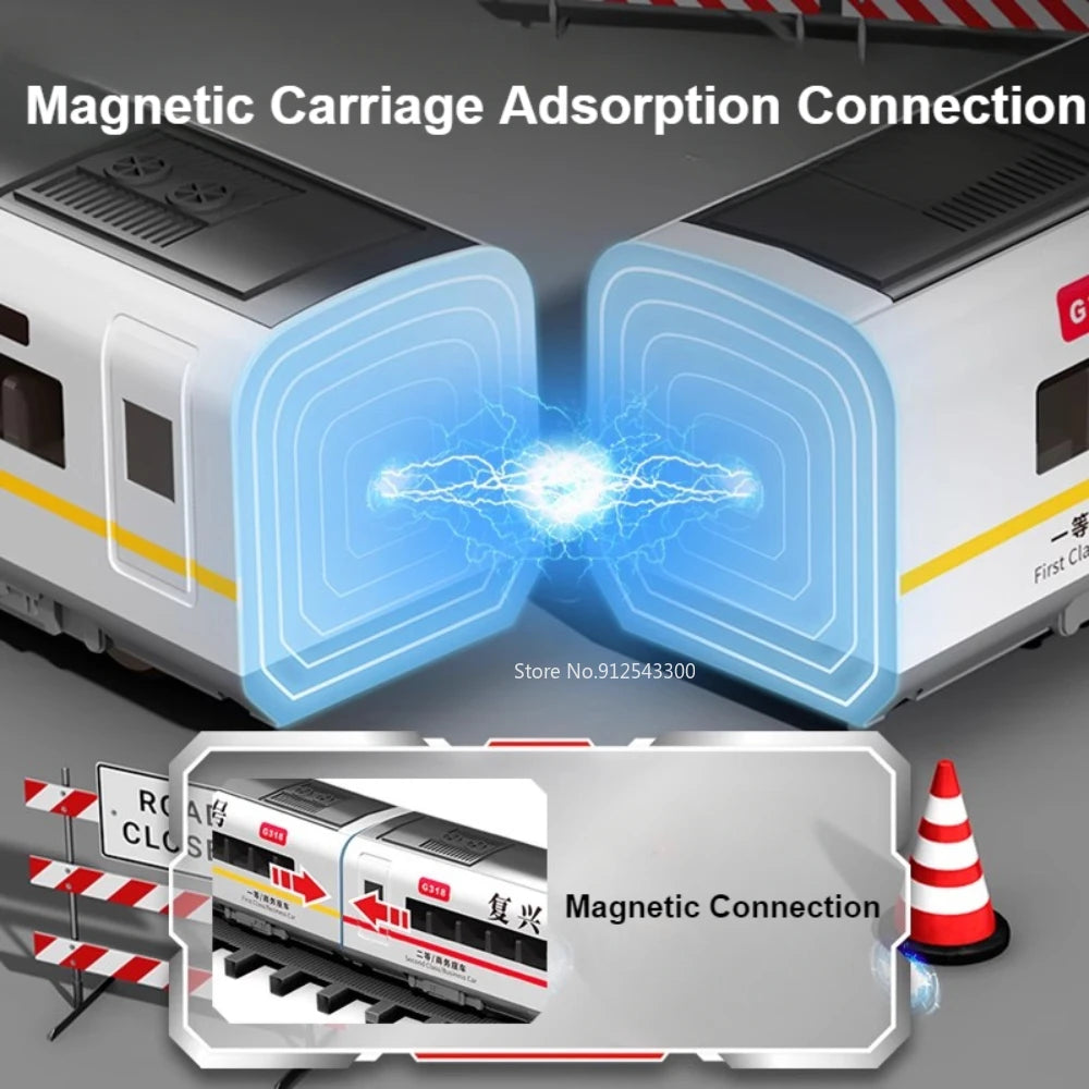 1:60 Maßstab FuXing Hochgeschwindigkeitszug Spielzeugauto Modell Sound Licht Fernbedienung Elektrische Simulation Zugmodelle Ornamente Geschenke