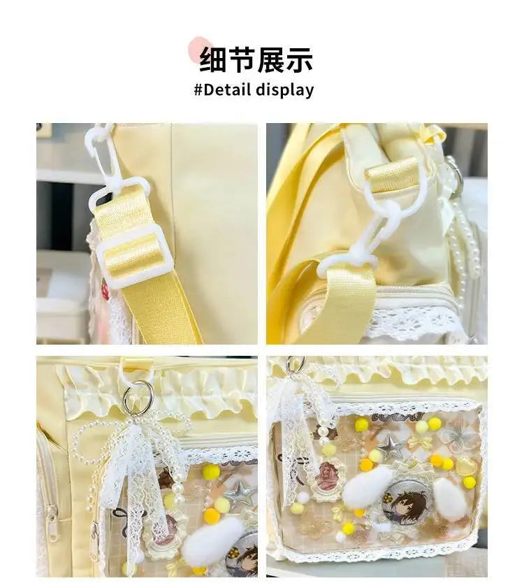 Neue Y2K Süße Japanische Ita Bag Lolita Mädchen Transparente Umhängetasche Große Kapazität Umhängetasche Lässige Tasche DIY Display Handtaschen