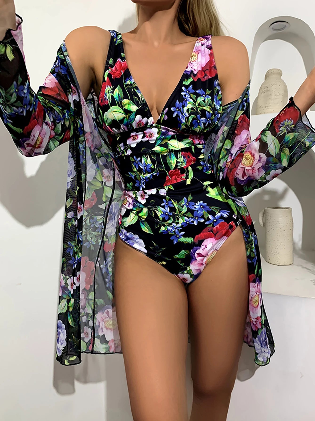Sexy Bademode Damen Tiefer V-Ausschnitt Einteiliger Badeanzug 2026 Neuer Damen Badeanzug Damen Bodysuit Schwimmen für Strandbekleidung Monokini Hauptbild