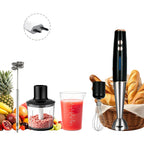 5-in-1 16500 U/min Stabmixer Pürierstab Fleischwolf Gemüsehacker 600 ml Zerkleinerer Schneebesen 600 ml Smoothie-Becher