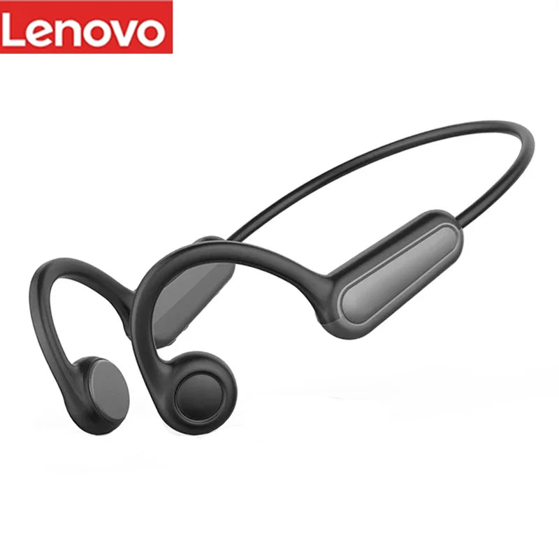 Lenovo Neue Real Knochenleitungs-Sportkopfhörer Kabelloser Ohrhörer Bluetooth-kompatibles Headset Freisprechfunktion mit Mikrofon zum Laufen