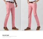 5 Farben Herren Bunte Denim Stretch Stretch Jeans Elastische Gelb Pink Rot Slim Herren Bekleidung Einfache Business Denim Hosen