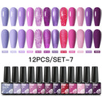 10/12PCS/SET Katze Magnetisches Gel Nagellack Set 9D Reflektierendes Glitzer Gel Halbpermanentes UV Gel Soak Off Funkelndes Nagelkunst Kits