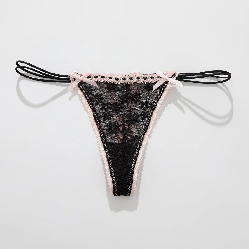 Spitzen-Schleifen-Höschen, sexy Damen-Dessous, Alltagskleidung, Homewear, einfarbige Unterwäsche für Damen, niedrige Taille, atmungsaktive Höschen, трусы женские