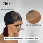260 % Dichte Echtes HD 5x5 Lace Closure Perücken Super Double Drawn Vietnamesisches Echthaar Kurze BOB Perücke Klebstofffreie Pre-Plucked Lace Perücke
