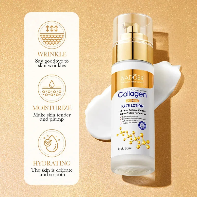 SADOER Collagen Gesichts-Serum Gesichtslotion Feuchtigkeitsspendende Gesichts-Emulsion Ölkontrolle Wasserauffüllung Erfrischende Gesichts-Essenz