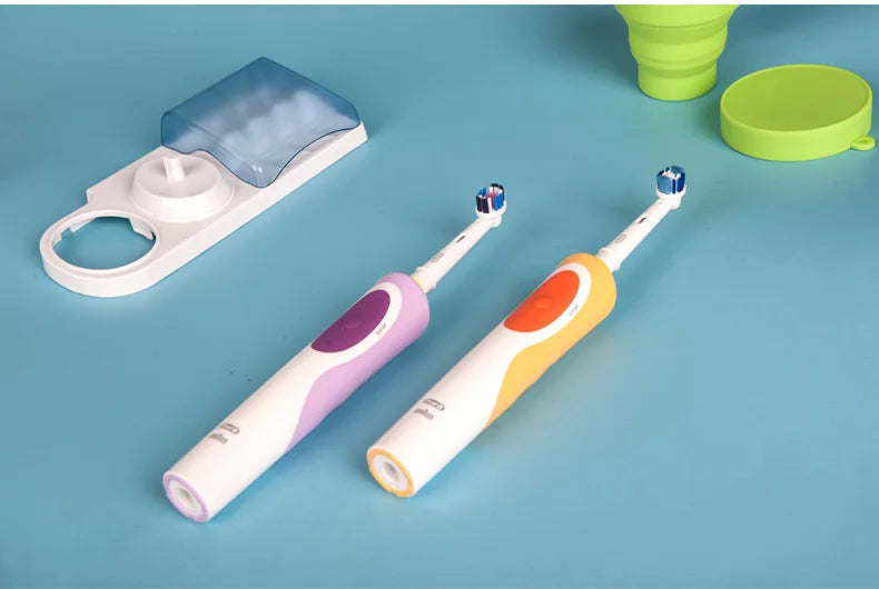Oral B Elektrische Zahnbürste 2D Rotierende Vibrationsreinigung Ladezahnbürste Cross Action Borsten Mundpflege 4 Geschenk-Bürstenköpfe gratis