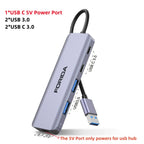 FORIDA USB-Hub Typ C 10 Gbit/s USB-C-Splitter PD 100 W Stromladung USB 3.2 Gen2 Adapter für Laptop MacBook Desktop Tablet
