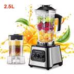 6000W Leistungsstarker Standmixer Mixer Entsafter Smoothie Maker Tischmixer 2.5L Behälter Küchenmaschine Mixer für Eis, Nüsse und Obst