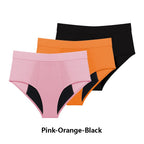 3 Stk./Set Menstruationshöschen Damen sehr starke Blutung Menstruationsunterwäsche High Waist Auslaufsicher Period Panties für Mädchen Set