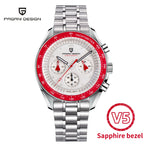Neue PAGANI DESIGN Moon Men Uhr Retro-Luxus-Quarzuhren für Herren Edelstahl Sport wasserdicht Chronograph Herren+Mit BOX
