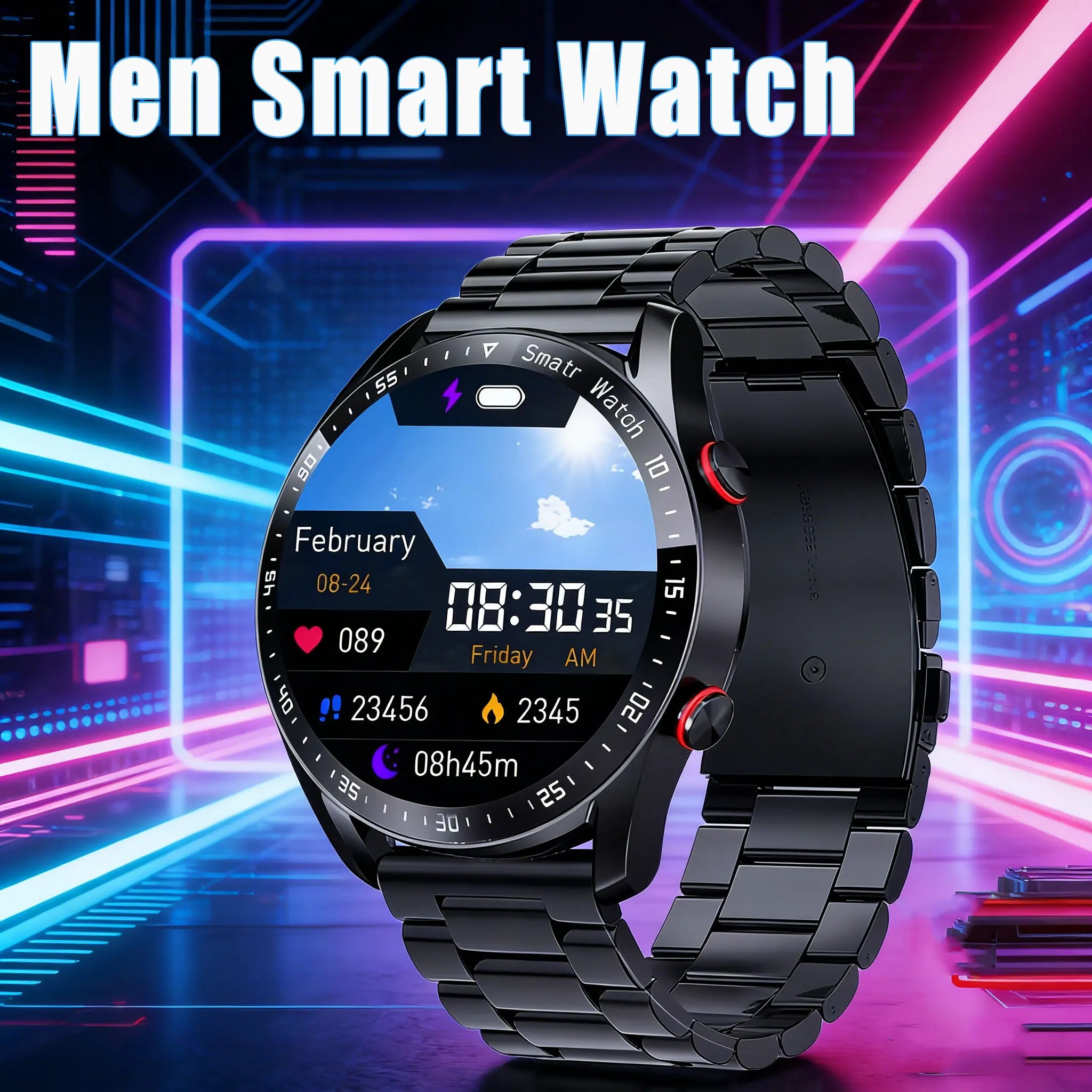 EKG+PPG Bluetooth Anruf Smartwatch Herren Laser Gesundheit Blutdruck Fitness Sportuhren Herren Sport Wasserdichte Smartwatch+Box Hauptbild