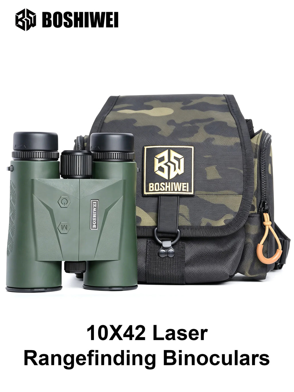 BOSHIWEI 10x42 HD Fernglas mit Laser-Entfernungsmesser IPX7 Wasserdicht Ergonomisches Design für lange Betrachtungs- und Messzeiten im Freien