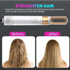 5-in-1-Haartrockner- und Heißluftkammbürste mit Lockenstab und Haarglätter zum schnellen Trocknen, Locken, Glätten und Stylen