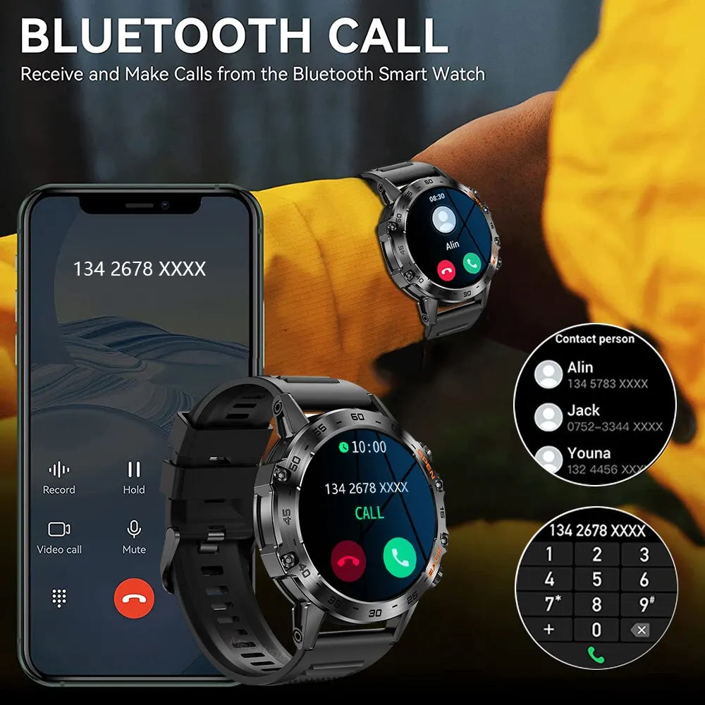 MEVADEN Steel 1,39 Zoll Herren Luxus-Smartwatch Bluetooth Anruf Sport-Fitness-Tracker Gesundheitsmonitor Smartwatch für Männer MD52