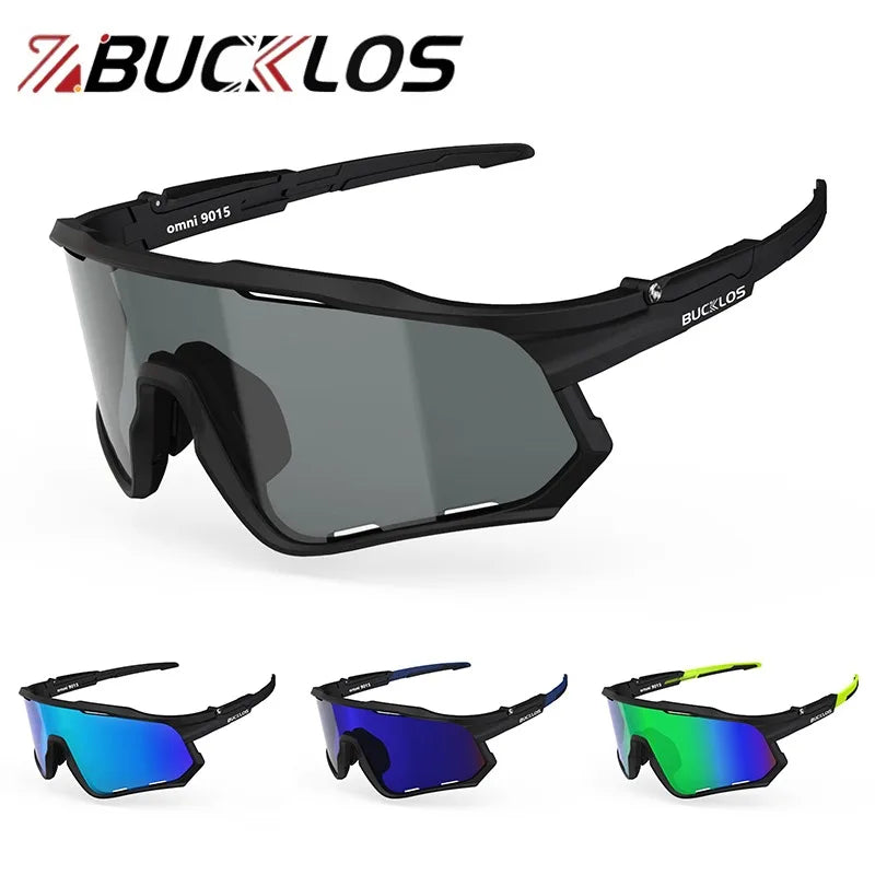 BUCKLOS Polarisierte Fahrradbrille UV400 Rennrad-Mountainbike-Brille TR-90 Rahmen Winddichte Outdoor-Sportbrille Fahrradteile