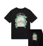 Hochwertiges weißes T-Shirt mit Arch-Print, Kurzarm, lässiger Rundhals, Sommer, Grafikmuster, lockere Passform für Männer und Frauen