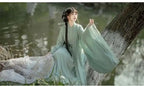 China Traditionelle Hanfu Damen Abendkleider Elegante Feenrock Weite Große Ärmel Elegantes Kleid Bankett Tanz Kleidung Frühling
