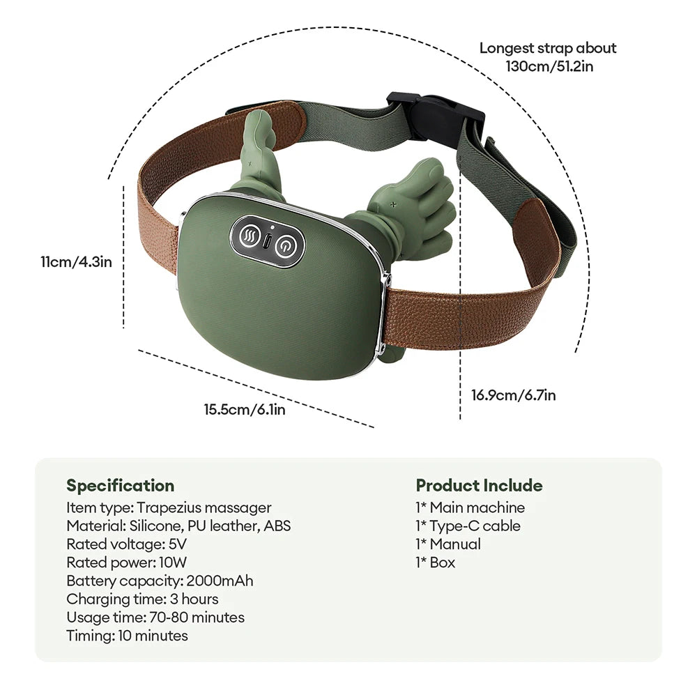 4D Bionic Finger Nacken-Schulter-Massagegerät Kabelloses Nacken-Halswirbel-Trapezius-Knetmassage-Schal Bürstenloser Motor Nackenmassagegerät