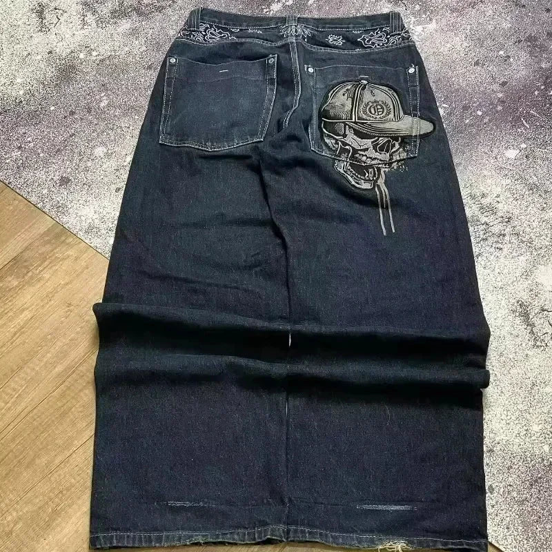 Amerikanische Y2K 2025 Neue weite Baggy Black Jeans Oversized Damen Street Casual Joker Denim-Hose Paar-Jeans Vintage Streetwear