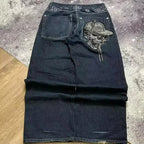 Amerikanische Y2K 2025 Neue weite Baggy Black Jeans Oversized Damen Street Casual Joker Denim-Hose Paar-Jeans Vintage Streetwear
