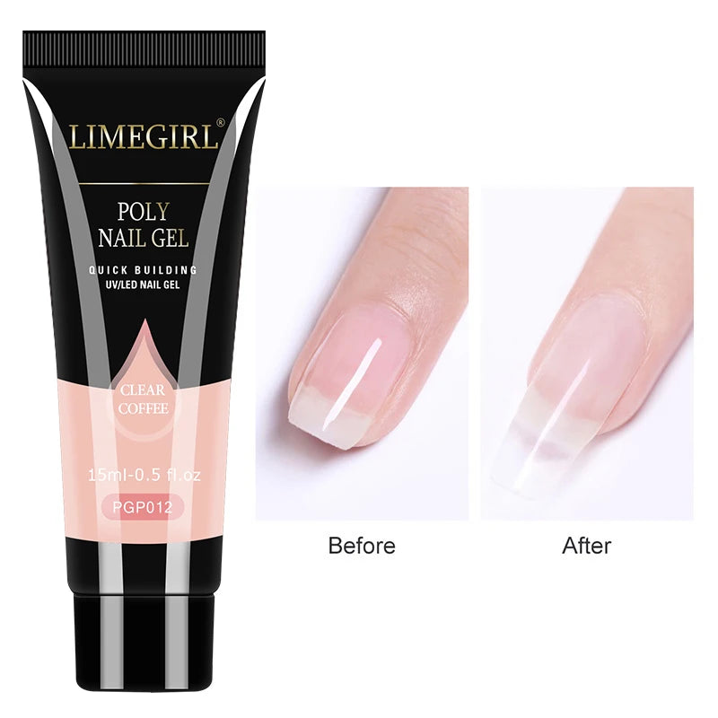 LIMEGIRL Nagelkunst-Set Poly-Nagelgel-Verlängerungs-Soak-Off-Gel-Set Nagelkunst-Acrylgel-Lack-Set für Anfänger Halbpermanentes Gel So