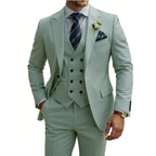 Herren 3-teiliger Slim Fit Anzug für Herren Zweireiher Hochzeits- Abschlussballanzug Formeller Business-Dinner-Smoking