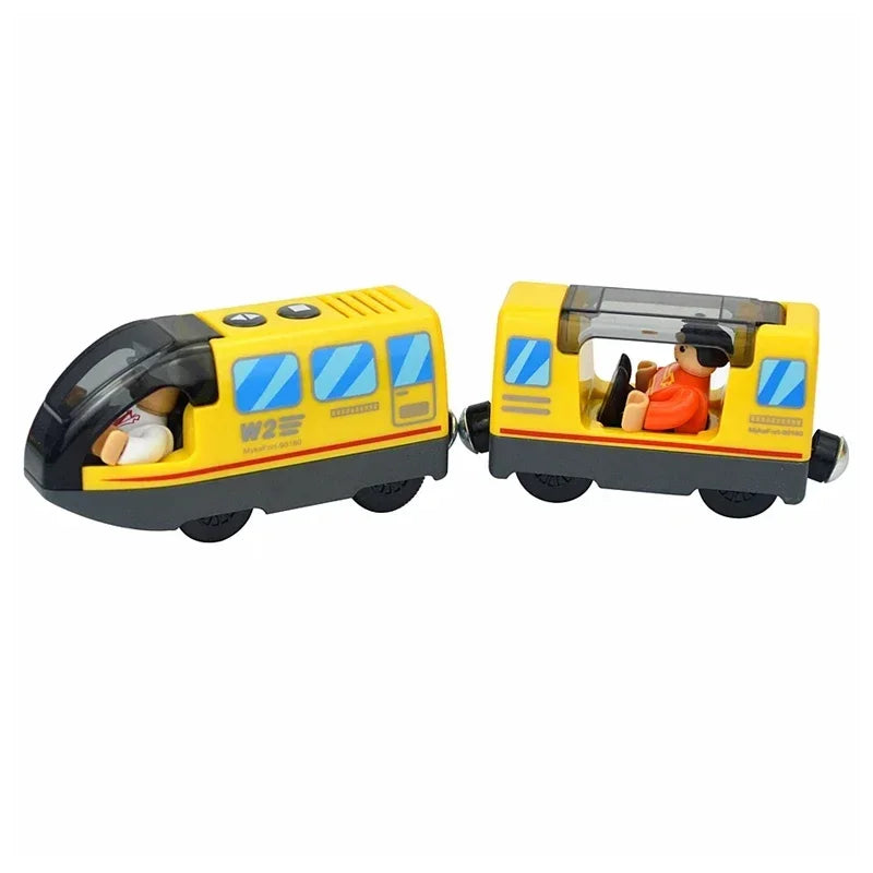 Holzzugspielzeug Zugstrecke Magnetischer Satz Elektrische Lokomotive Druckguss-Modellauto Passt auf alle Holzmarken Schienen für Kinder