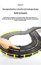 Elektrische ferngesteuerte Slot-Car-Rennbahn, groß, 2 Spieler, wettbewerbsfähig, Dual-Modus, ferngesteuert, einstellbar, Spleißen, Kinder-Erwachsenen-Geschenkset