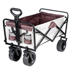 Bollerwagen mit großer Tragfähigkeit, faltbarer Bollerwagen für Garten und Strand, Campingausrüstung mit Getränkehaltern
