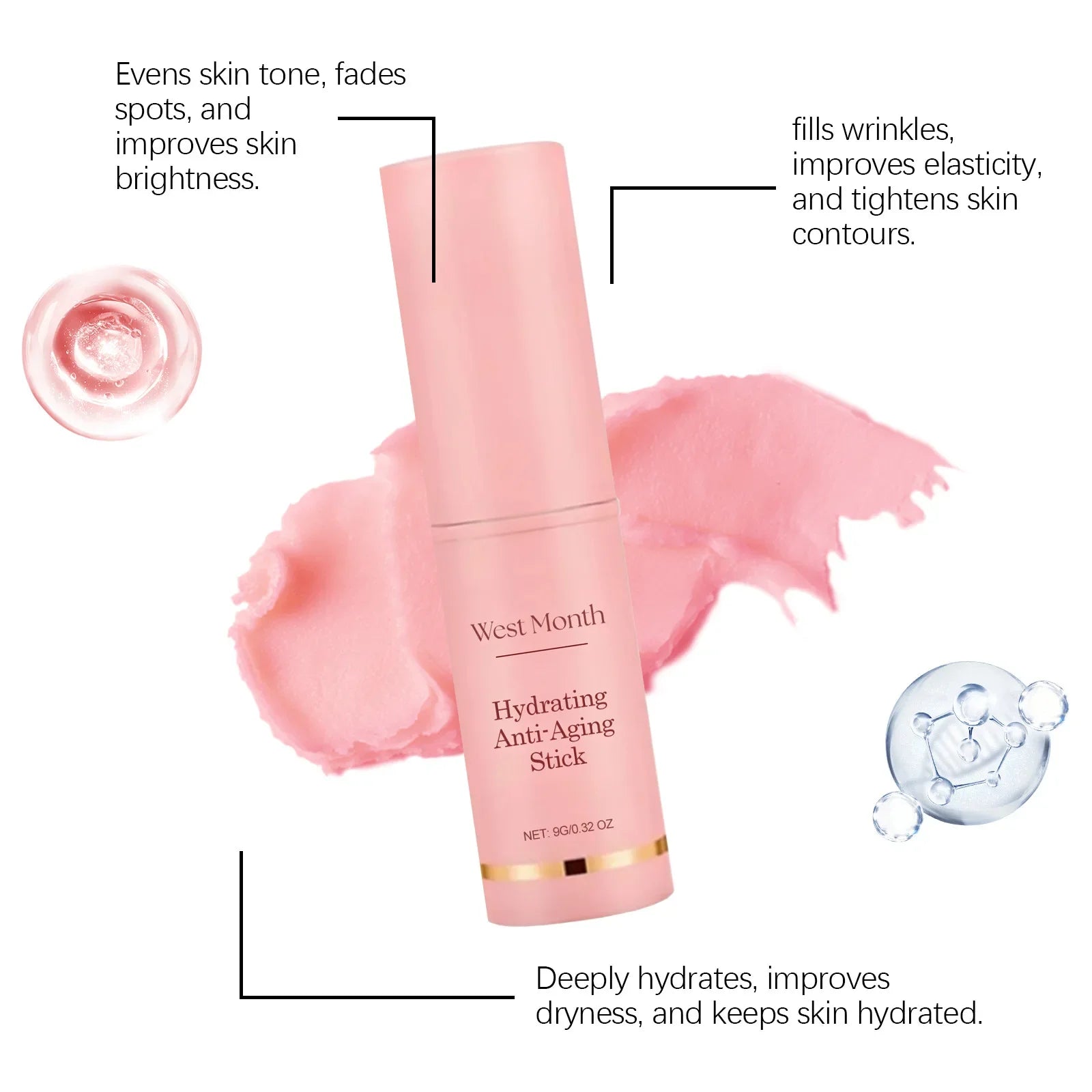 Kollagen Anti-Falten Multi Bounce Balsam Stift Sofortige Anti-Aging Straffung Anhebung Aufhellung Mattierende Gesichtshaut Feuchtigkeitspflege Kosmetik