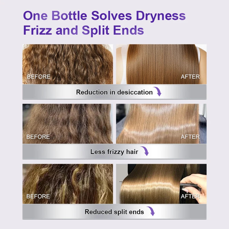 PURC Keratin Haarkur Leave-In Haarmaske Glättung Reparatur Geschädigtes Frizz Glattes Glänzendes Haar Creme Haarpflegeprodukte