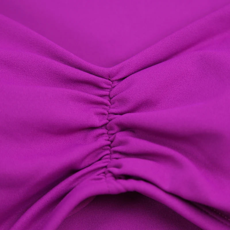 Schnell trocknende, atmungsaktive, kurze Yoga-Kleidung für Damen, sexy, „Nude Feeling“ Fitness-Oberteile, schmal geschnittene Trainings-Laufkleidung