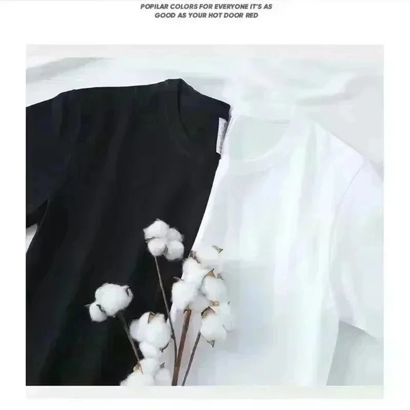 Hochwertiges weißes T-Shirt mit Arch-Print, Kurzarm, lässiger Rundhals, Sommer, Grafikmuster, lockere Passform für Männer und Frauen