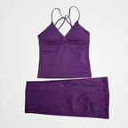 NCLAGEN Damen-Sportbekleidung, Vision-Set, verdrehtes Langarm-Oberteil vorne + Schlaghose, 2-teiliger Fitnessanzug, Trainings-Lauf-Outfit, Fitnessstudio-Kleidung
