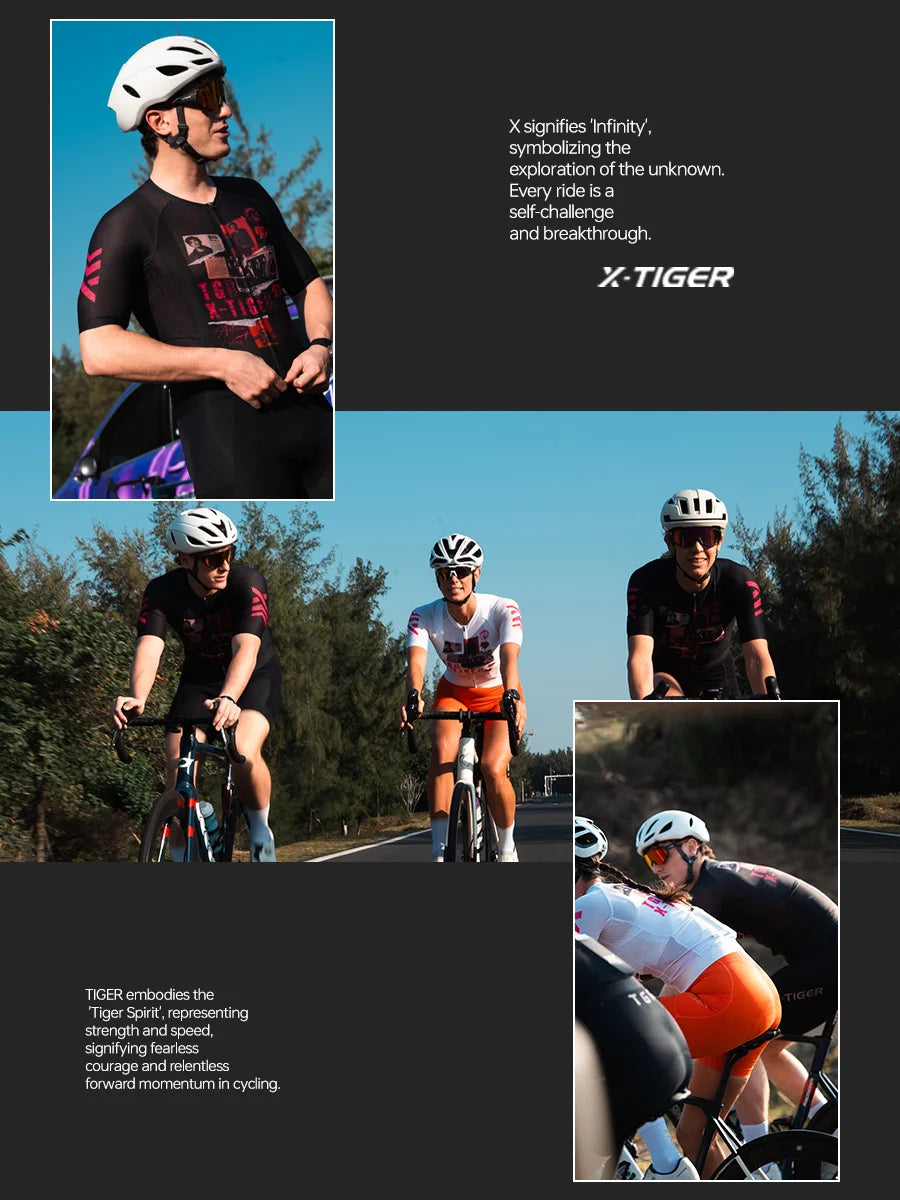 X-TIGER GALE SERIES Herren Radtrikot Kurzarm Slim Fit Rock Punk Style Atmungsaktives Trikot für Mountainbike und Rennrad