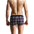 SEOBEAN Klassische Herren Boxershorts kariert 100% Baumwolle Unterwäsche Boxershorts U-konvexer Beutel Pfeil Panties Shorts Herren Schlafunterteile