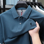 Polo-Shirt aus 100 % reiner Baumwolle, Kurzarm, High-End-Luxusmarke, Mode, Paul Pony Stickerei, Golf, Business Casual Herren T-Shirt