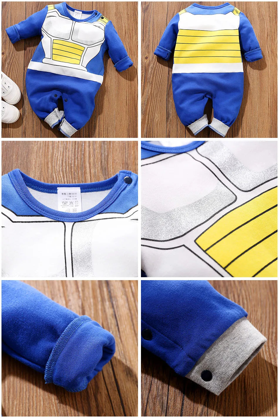Anime Kleidung Baby Vegeta Strampler Neugeborene Kuririn Roshi Trainingsoutfit Säuglinge Kinder Halloween Cartoon Cosplay Kostüm Overall