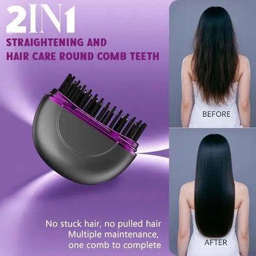 Mini-Glätteisen Wiederaufladbare Tragbare Haarglätterbürste Wiederaufladbar Schnelle Erwärmung Heiß Tragbar Reise für Damen
