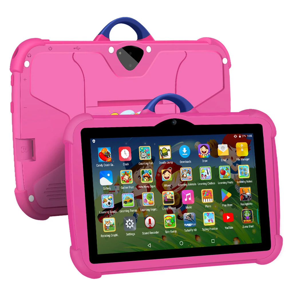 Neues Cartoon-Muster Kinder-Tablet 7 Zoll Quad-Core 4GB RAM 64GB ROM Android Lernspiele Tablets Kindergeschenke