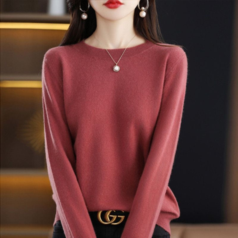 Neuer Damenpullover O-Ausschnitt Herbst Winter Basic Pullover Warm Lässig Pulls Jumper Koreanische Mode Frühling Strickwaren Bottoming Shirt