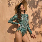 Damen Zweiteilige Bademode Langarm Mesh Badeanzug UPF 50+ Hohe Elastizität Gepolstert 2026 Neuer Strand-Badeanzug Beachwear