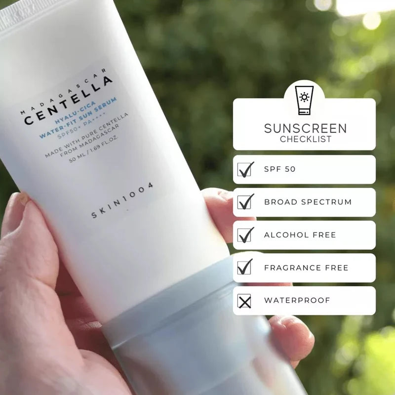 Koreanische Hautpflege Sonnencreme Serie, Centella Sonnen Serum Sonnencreme, Hyalu Cica Water Fit Air Sonnencreme ToneUp aufhellender Sonnenblock 50ml