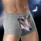 Herren Einzigartige 3D-gedruckte Wolfs-Adlerkopf-Flachwinkel-Hose mittelhohe Boxershorts Atmungsaktives gestricktes Modal-Gewebe