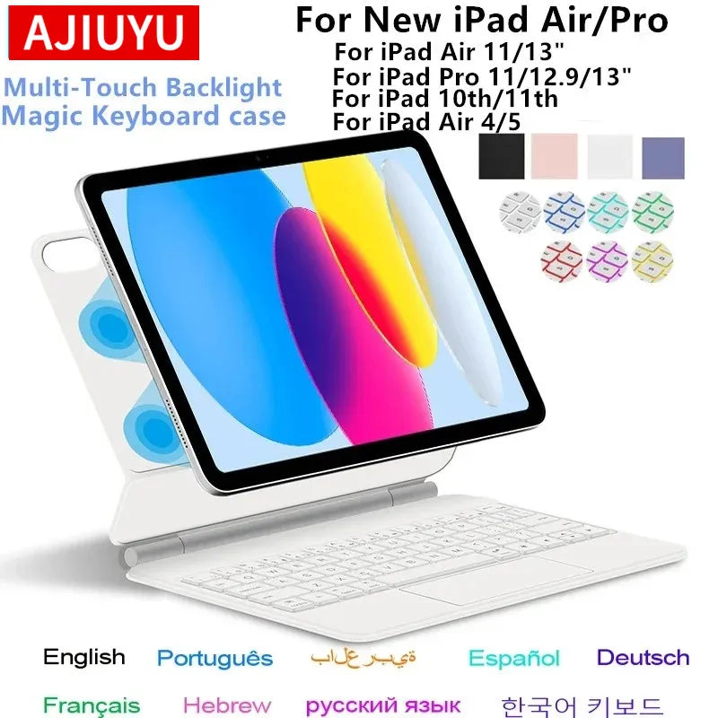 TouchPad Magic Keyboard für iPad Air 11 13 M4 2026 M3 M2 iPad 10 10. Gen. Air 4 5 6 iPad Pro 11 12,9 13'' M5 M4 Smart Cover Hintergrundbeleuchtung