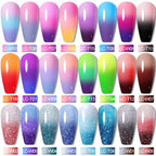LILYCUTE 7ML 6PCS Neon Gel Nagellack Set fluoreszierend Farbwechsel Semi Permanent Soak Off Maniküre-Kit Nail Art Gel