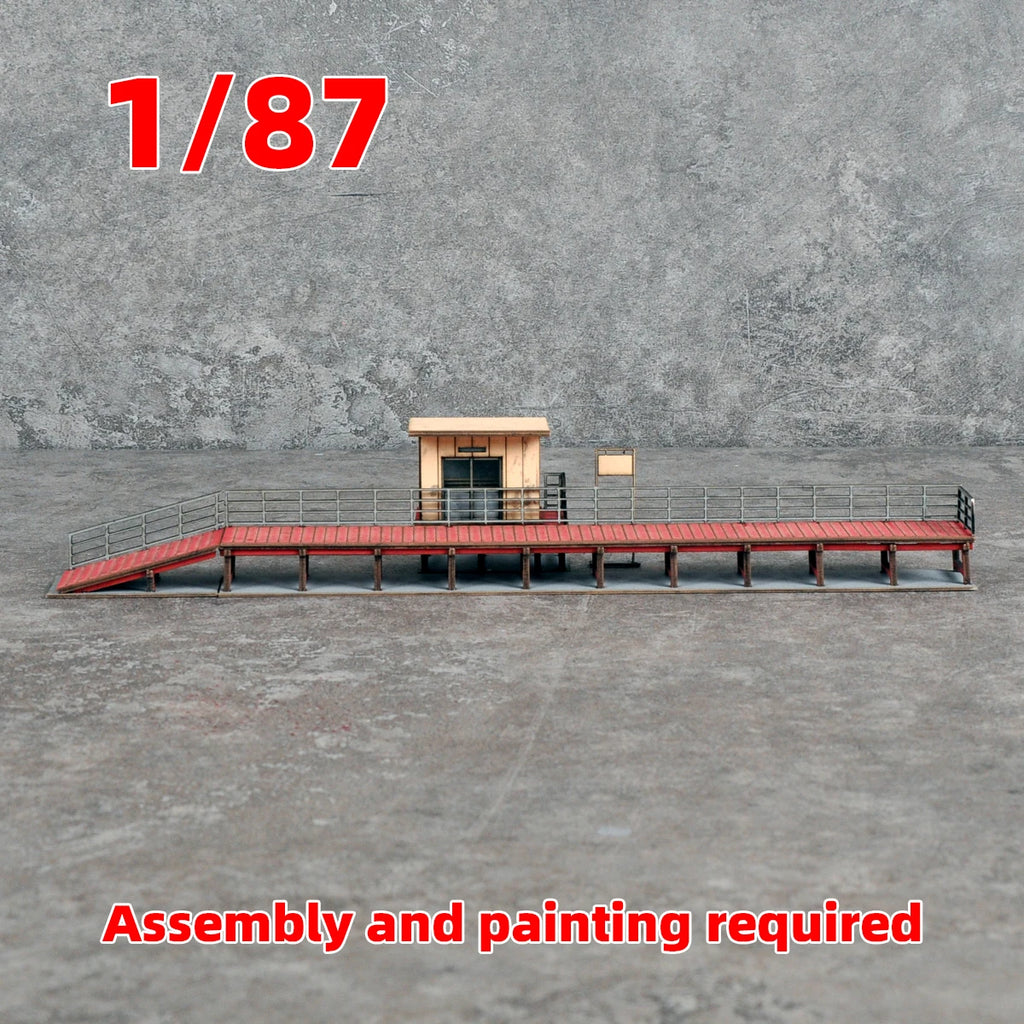 Montage Architekturmodell Zug Modelleisenbahn Bahnhof Bahnsteig Miniatur Sandtisch Diorama H0 Maßstab Modellbausatz 1/87