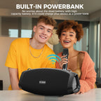 W-KING (120W PEAK)70W Tragbare laute Bluetooth-Lautsprecher mit kabellosem Mikrofon, wasserdichte kabellose Outdoor-Bluetooth-Lautsprecher