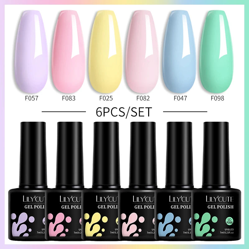 LILYCUTE Nagelgel-Politur-Set, Rosa Grün, Frühling, DIY-Nagelkunst-Design, lang anhaltend, Soak Off UV Gel, Maniküre, Malgel, Vernis-Kit
